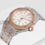 Two Tone White Dial Watch