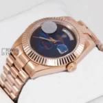All Rose Gold Deep Blue Dial Automatic Watch