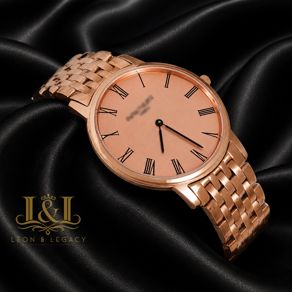 All Rose Gold Watch with Dial and Chain