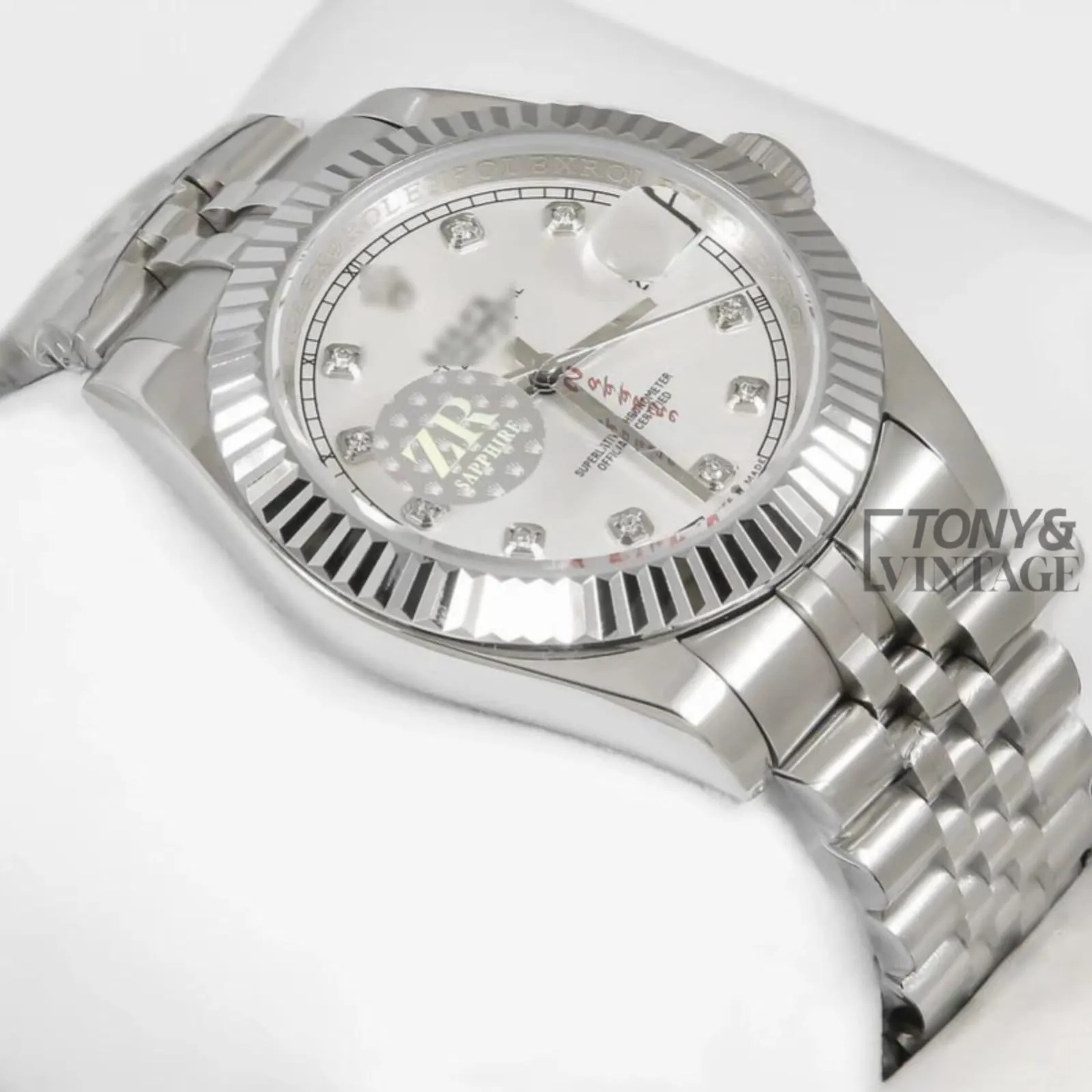 All Silver Automatic Watch with Dial