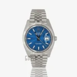 All Silver Blue Dial Automatic Watch