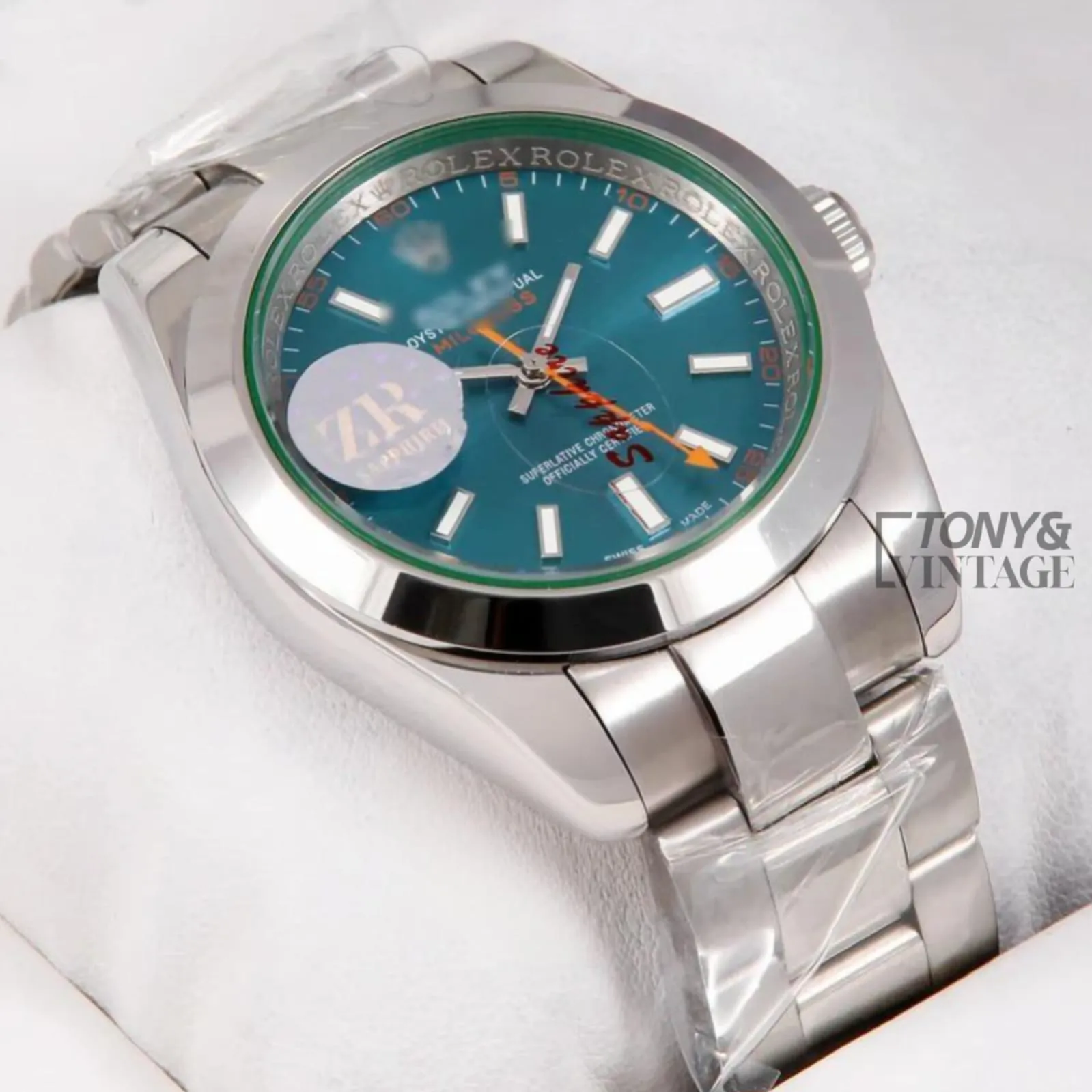 All Silver Sky Blue Dial Automatic Watch