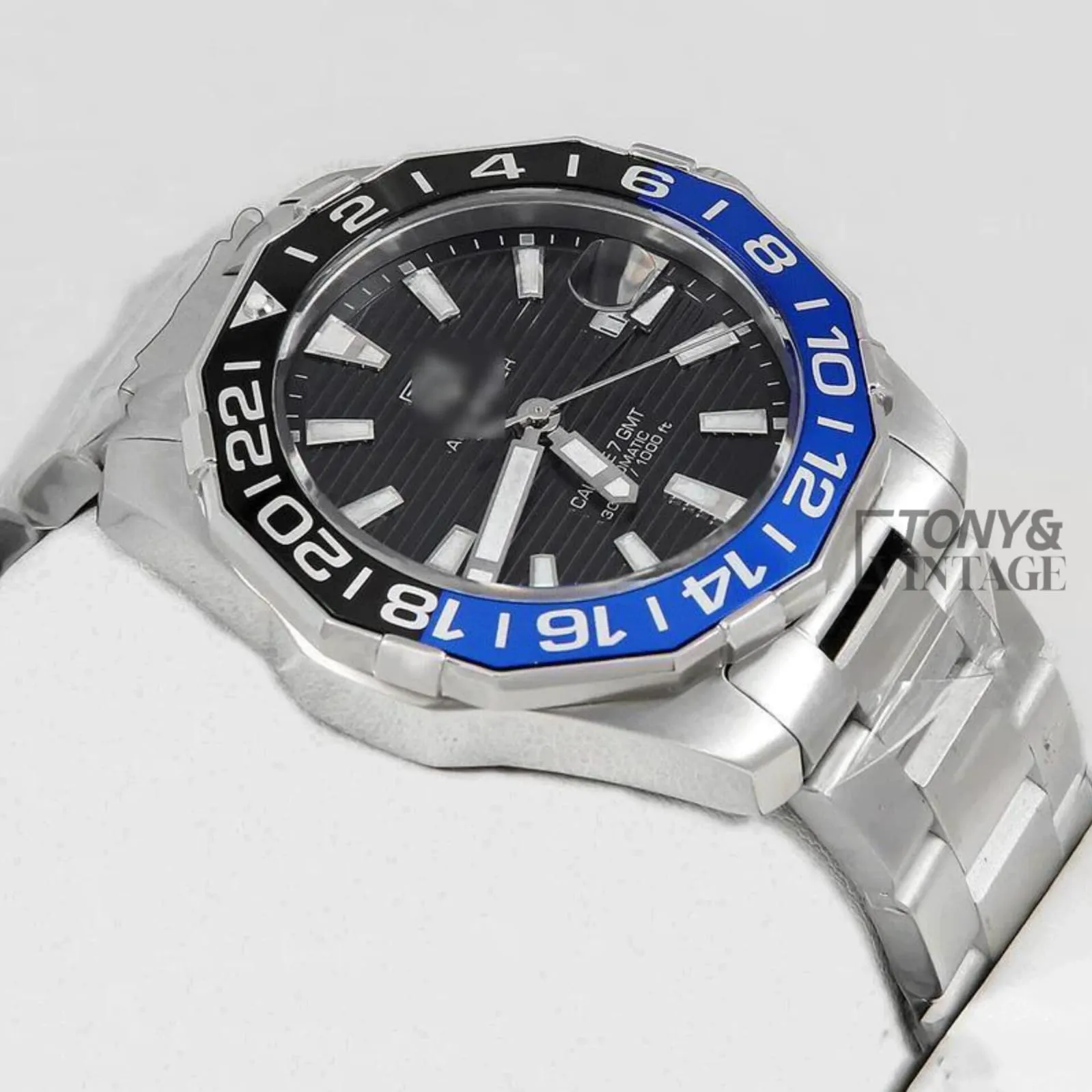 All Silver Watch with Black Dial