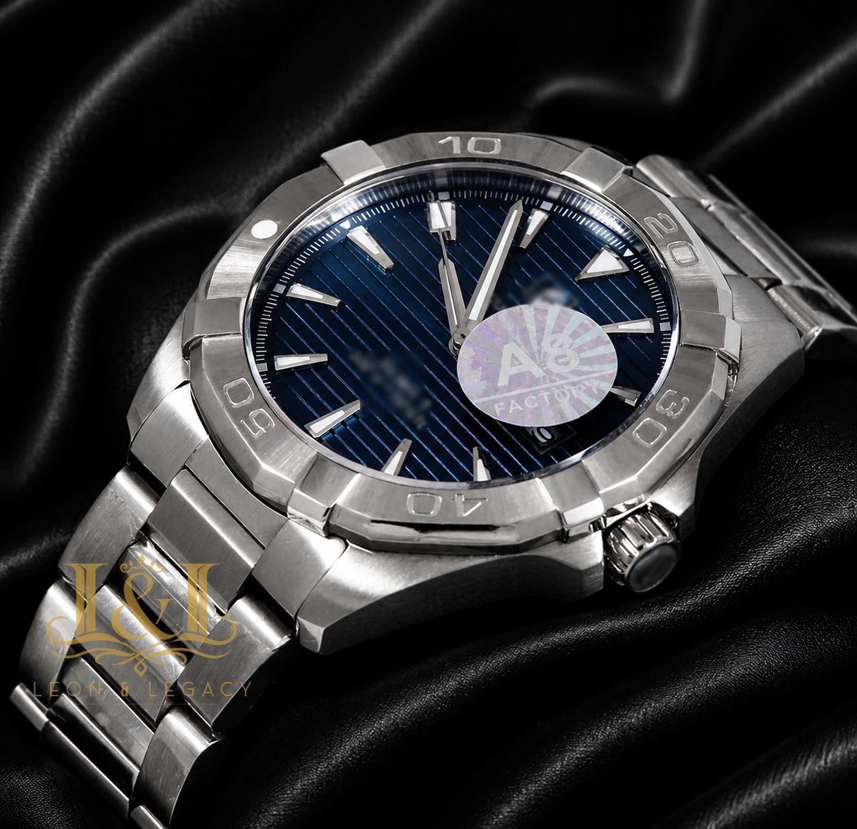 All Silver Watch with Blue Dial1 copy TAG Heuer Aquaracer Automatic Replica Watch WAY2112.BA0928