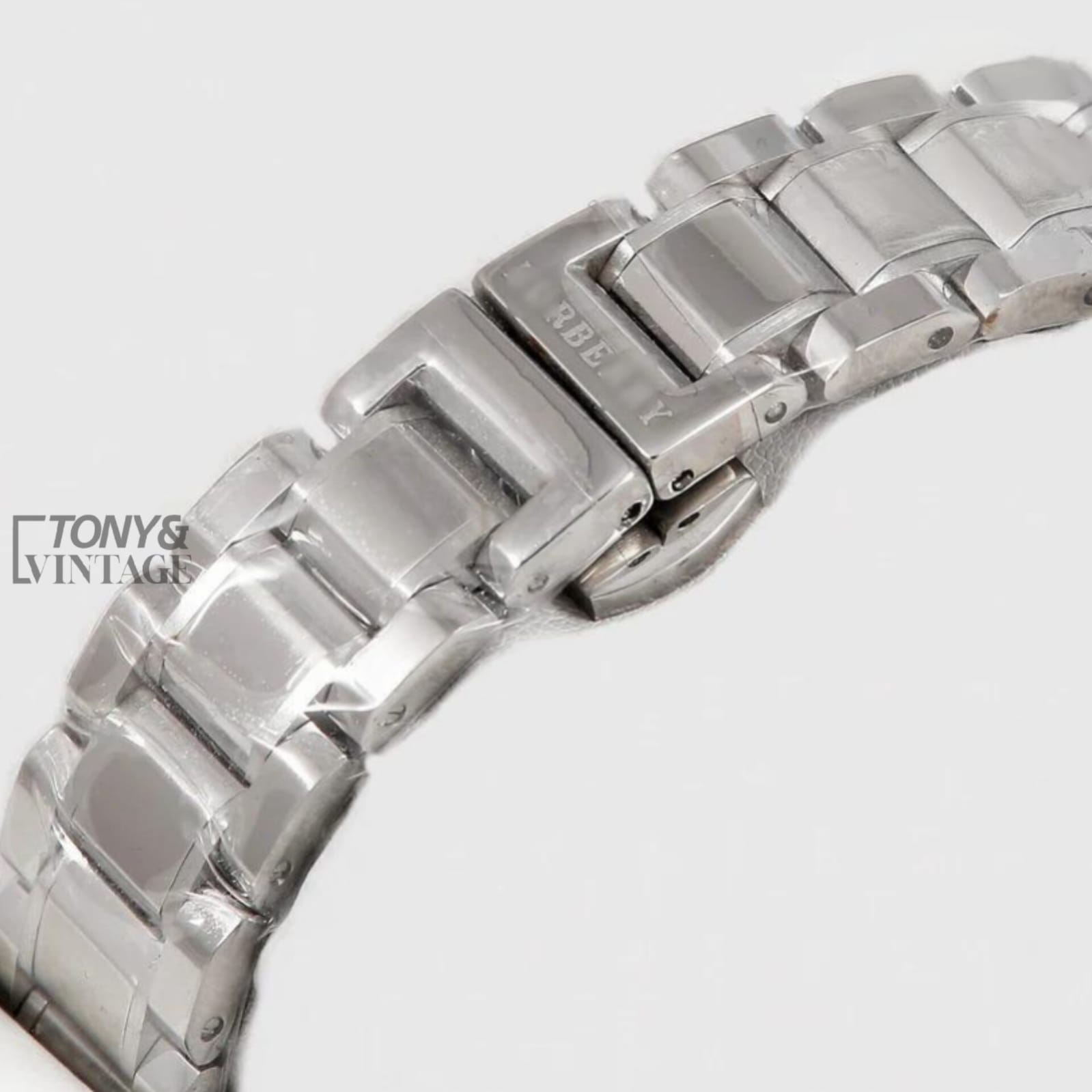 All Silver With Stone Bezel Ladies Watch