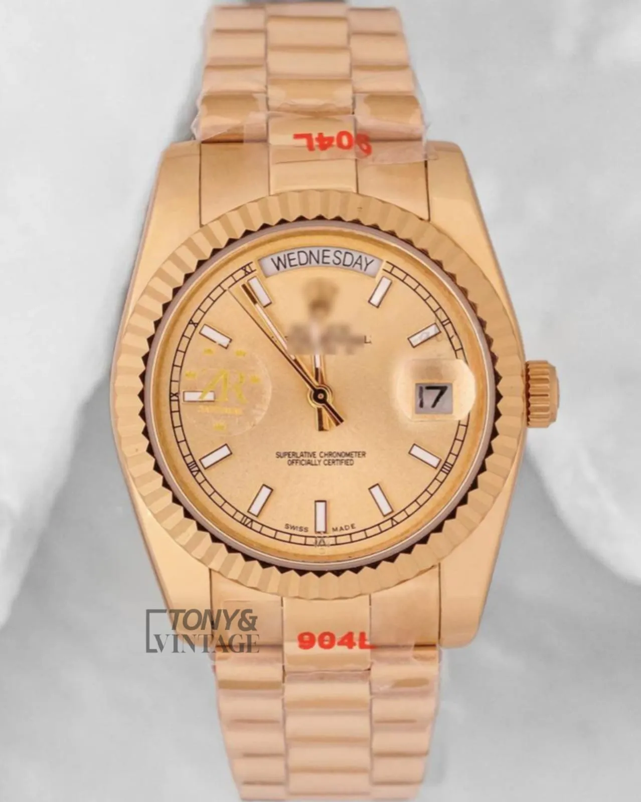 All Yellow Gold Automatic Watch with Matching Dial