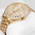 All Yellow Gold Stone Dial & Bezel Automatic Watch