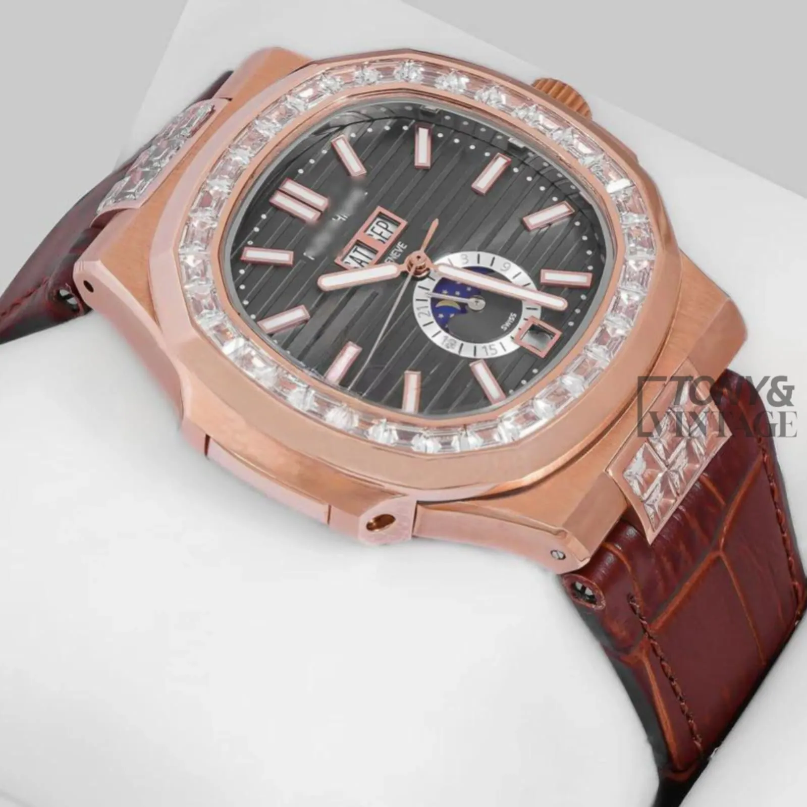 Annual Calendar Moon Phase Rose Gold Watch