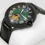 Ballon Bleu Tourbillon Automatic Watch in All Black With Green Dial