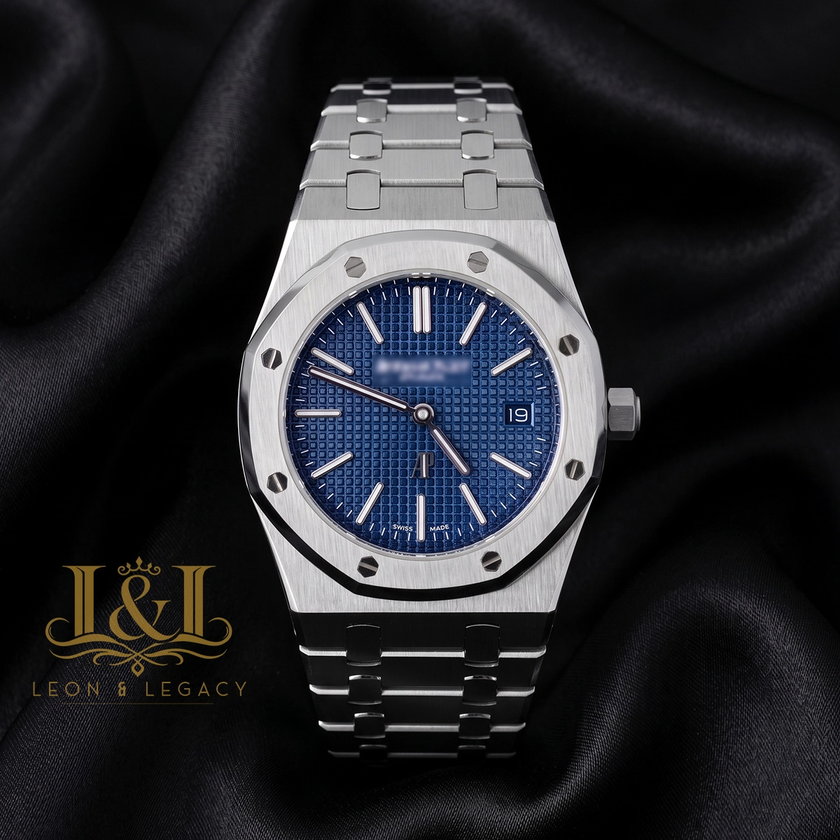 Blue Dial Silver Chain Watch 1 copy