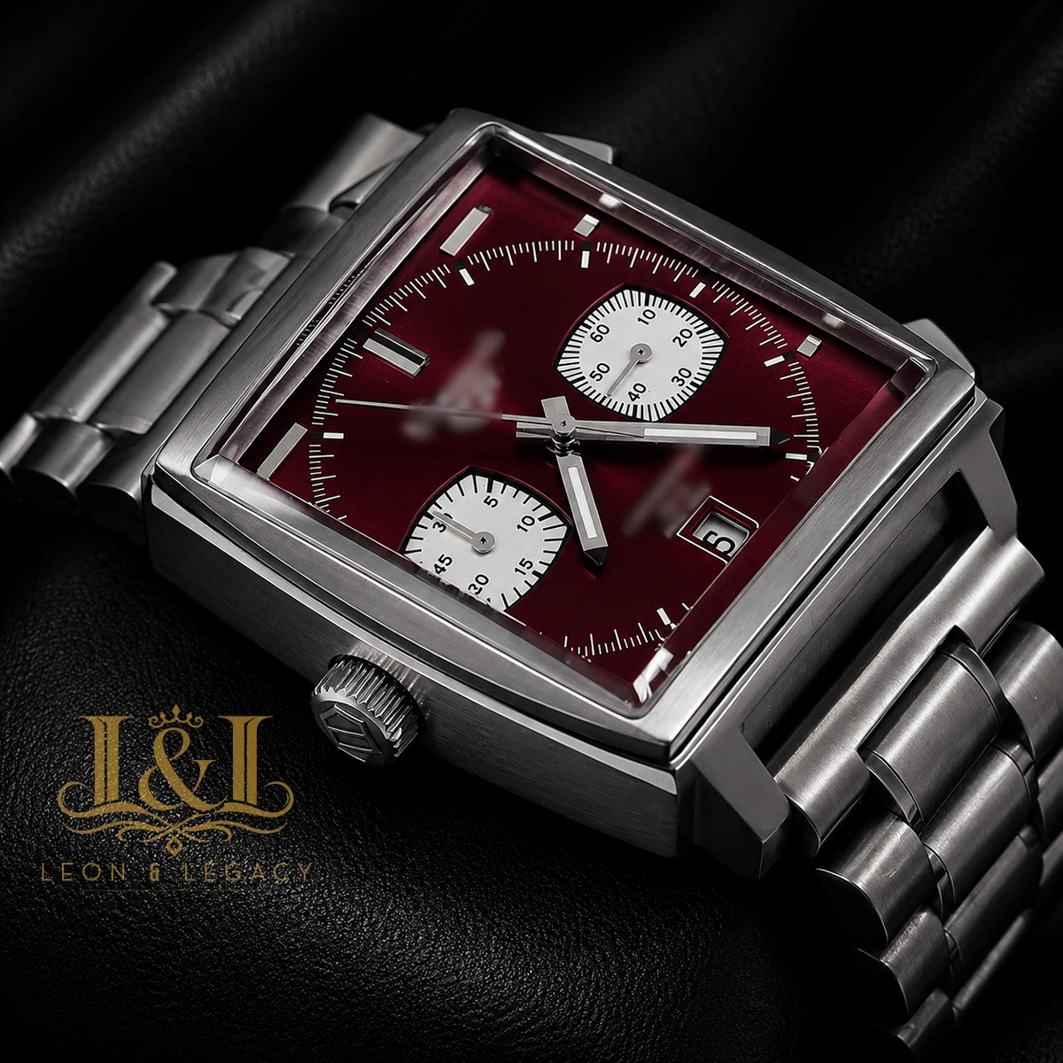 Calibre 11 Chronograph Silver Stainless Steel Watch with Red Dial1 copy