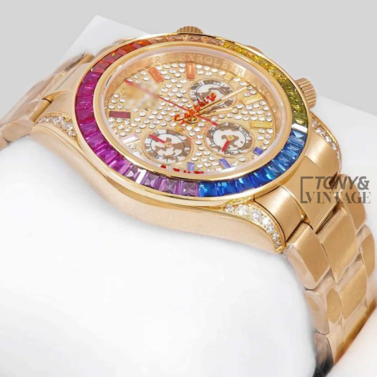 Chronograph 40 Rainbow Edition Yellow Gold Watch with Stone Dial