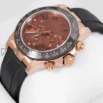 Chronograph 40 Rose Gold Case Brown Dial & Black Rubber Strap