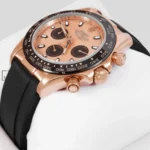 Chronograph 40 Rose Gold Case Dial & Black Rubber Strap