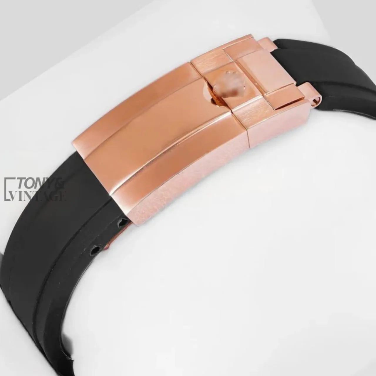 Chronograph 40 Rose Gold Case Gray Marble Dial & Black Rubber Strap