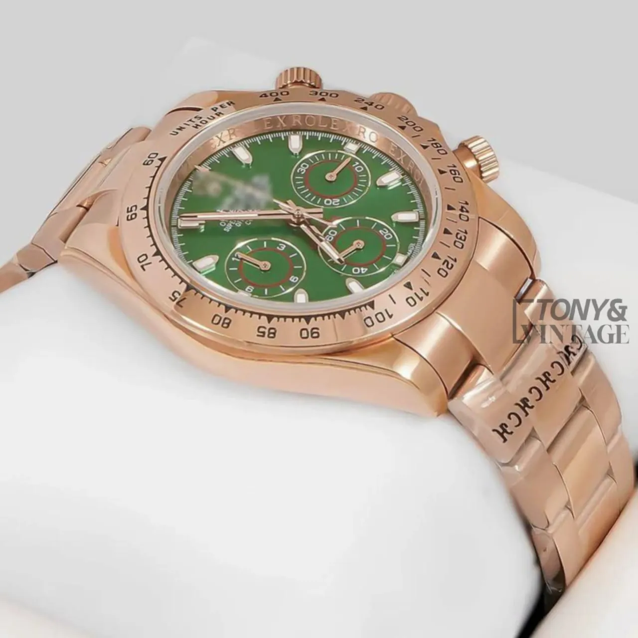 Chronograph 40 Rose Gold Case Green Dial