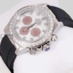 Chronograph 40 Silver Case White Dial Stone Bezel