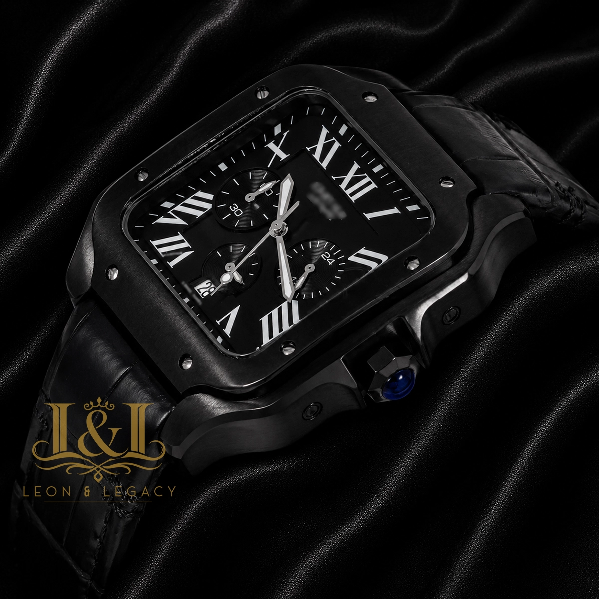 Chronograph All Black Watch With Dial and Strap 1 copy
