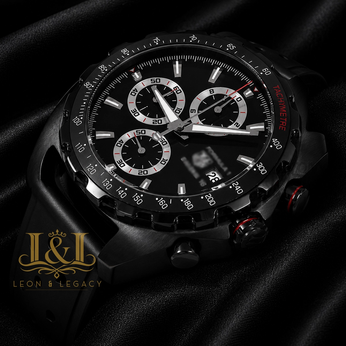 Chronograph All Black Watch with Black Dotted Strap2 copy TAG Heuer Formula 1 Automatic Replica Watch CAZ2011.FT8024