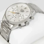 Chronograph All Silver Chain Watch with Matching Dial