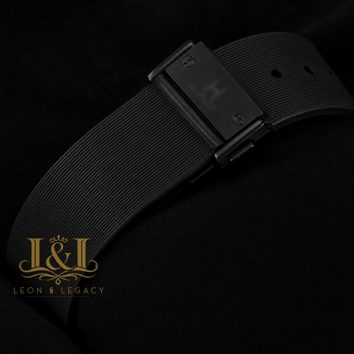 Chronograph Black Case With Black Dial & Black Rubber Strap