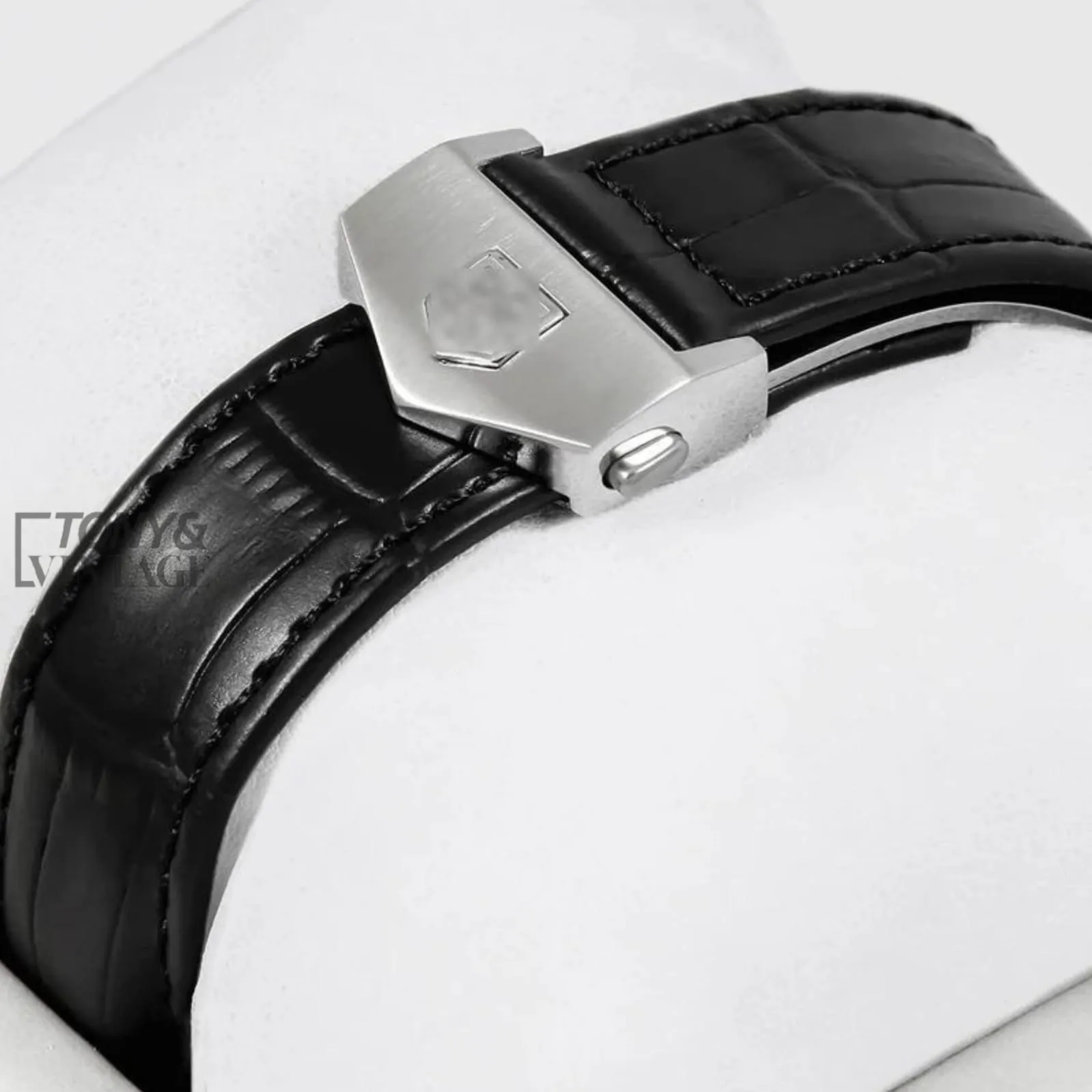 Chronograph Final Edition Silver Case with Grey Dial and Black Leather Strap Watch