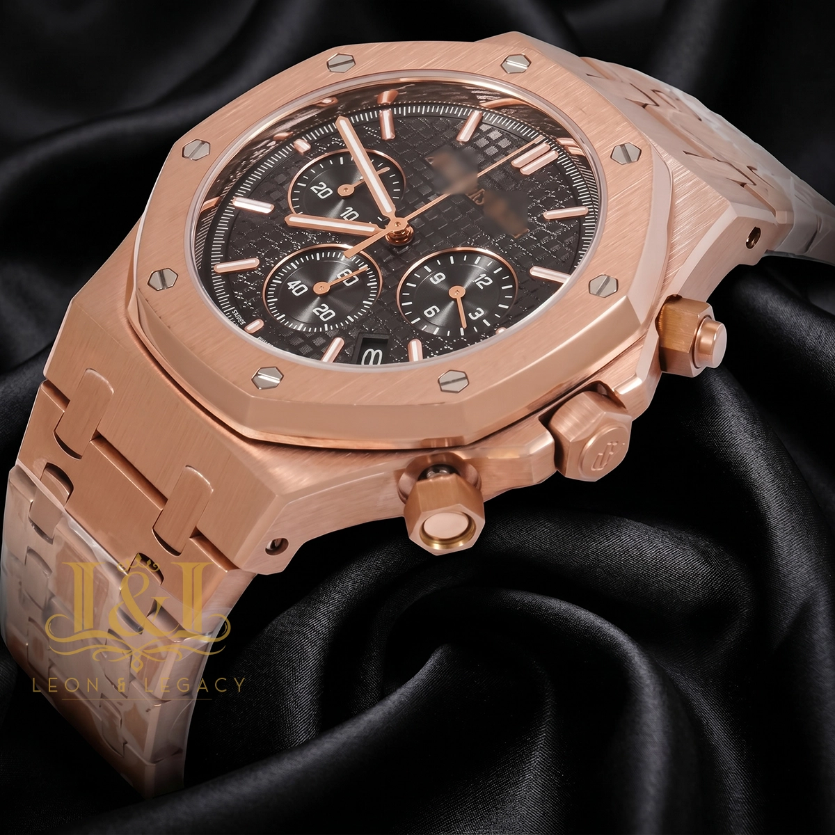 Chronograph Rose Gold Black Dial 1 copy