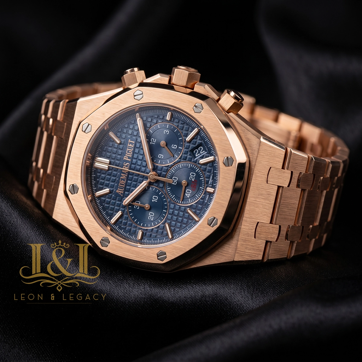 Chronograph Rose Gold Blue Dial