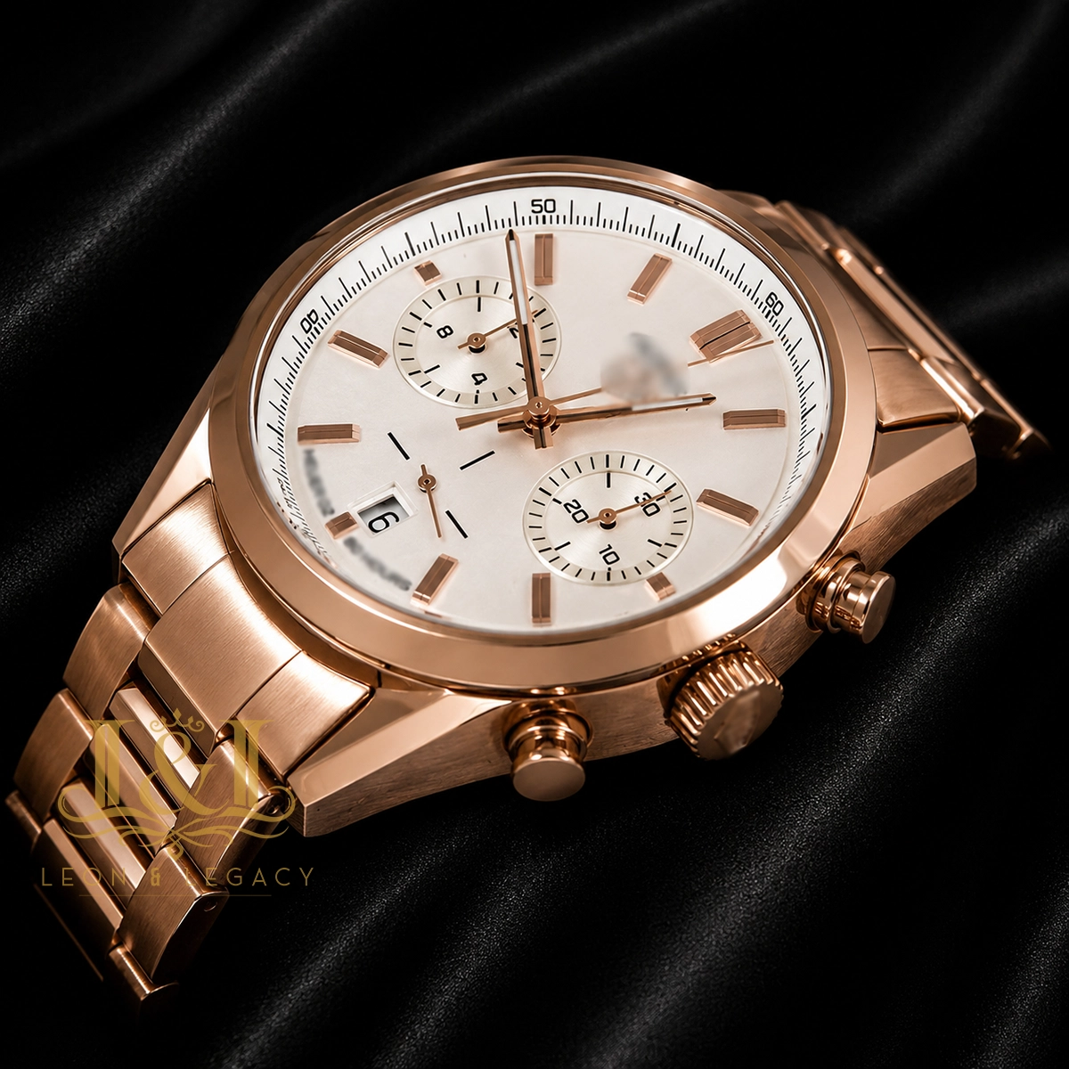 Chronograph Rose Gold Watch with White Dial1 copy TAG Heuer Carrera Rose Gold Replica CBN2013.FC6483