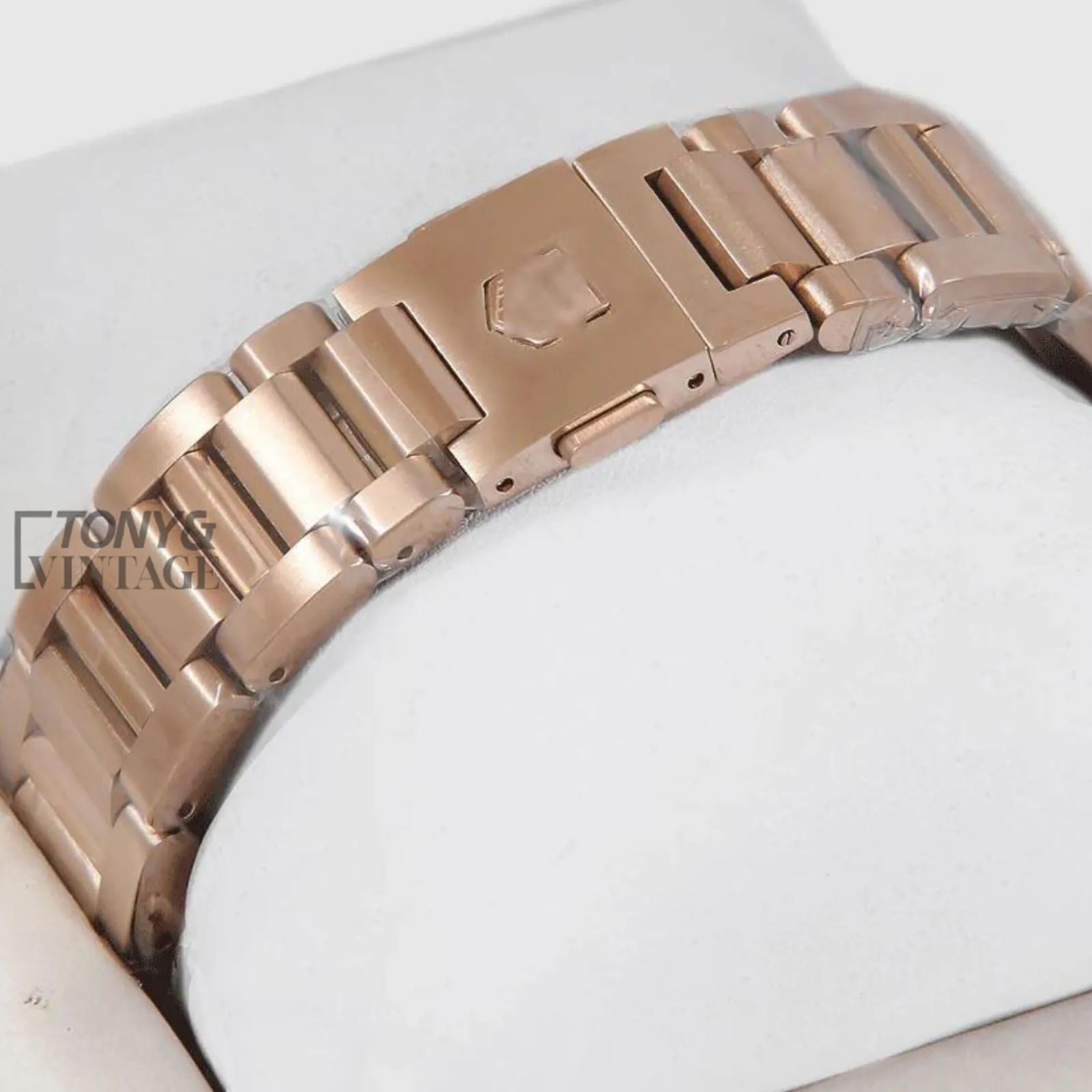 Chronograph Rose Gold Watch with White Dial