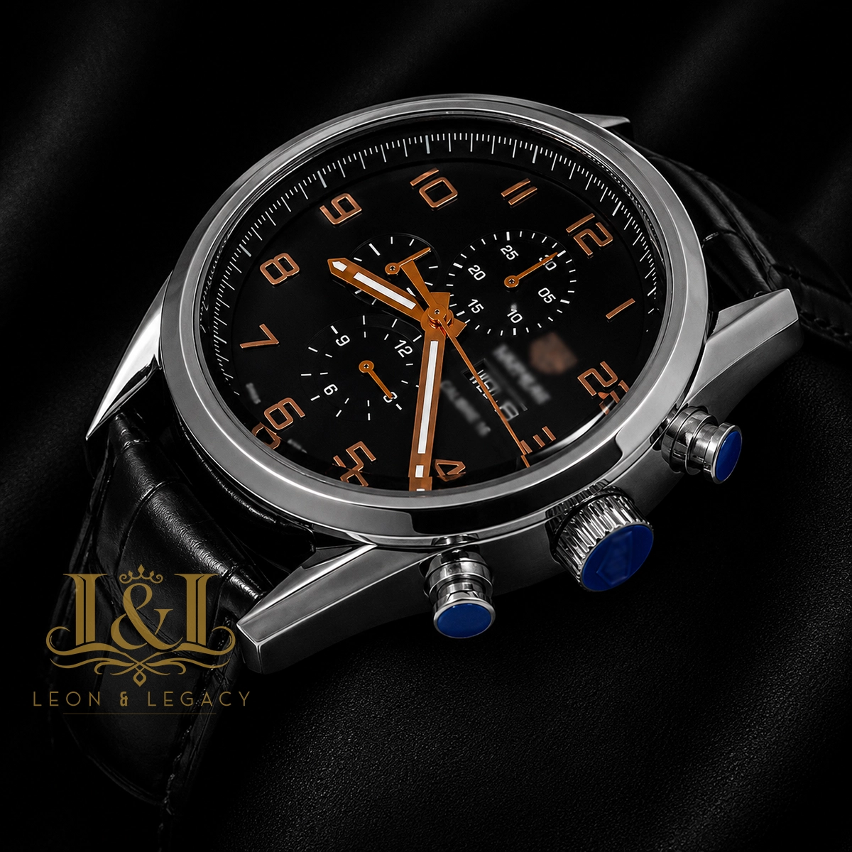 Chronograph Silver Case Watch with Black Dial & Leather Strap1 copy TAG Heuer Carrera Automatic Replica Watch CV2A1AB.FC6379