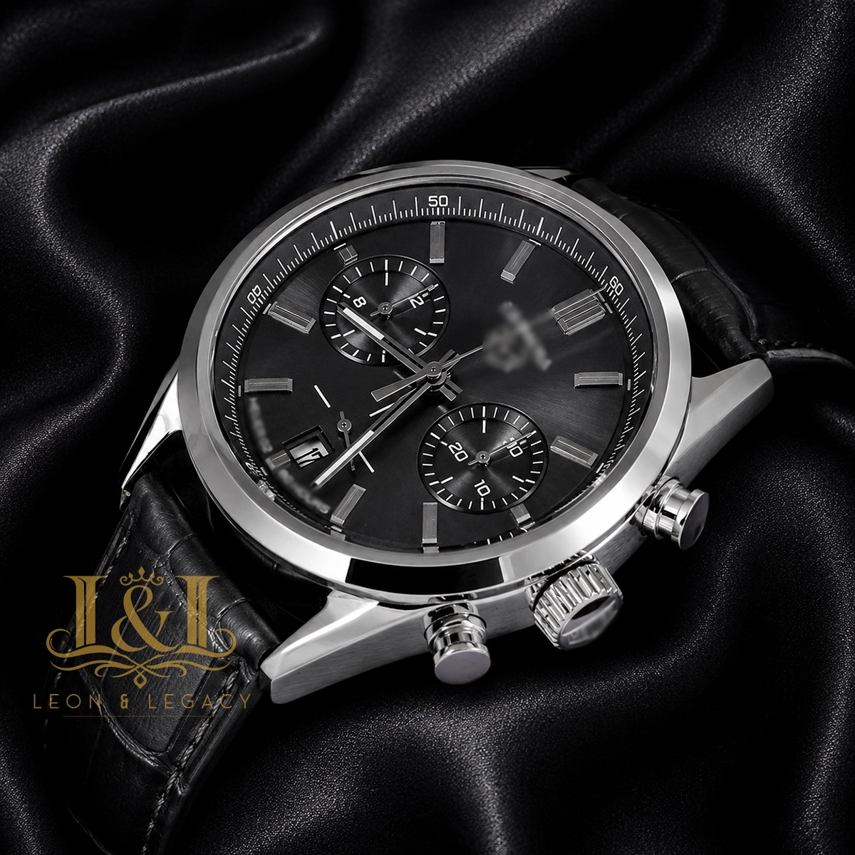Chronograph Silver Case with Grey Dial and Leather Strap Watch2 copy TAG Heuer Carrera CBN2010.BA0642