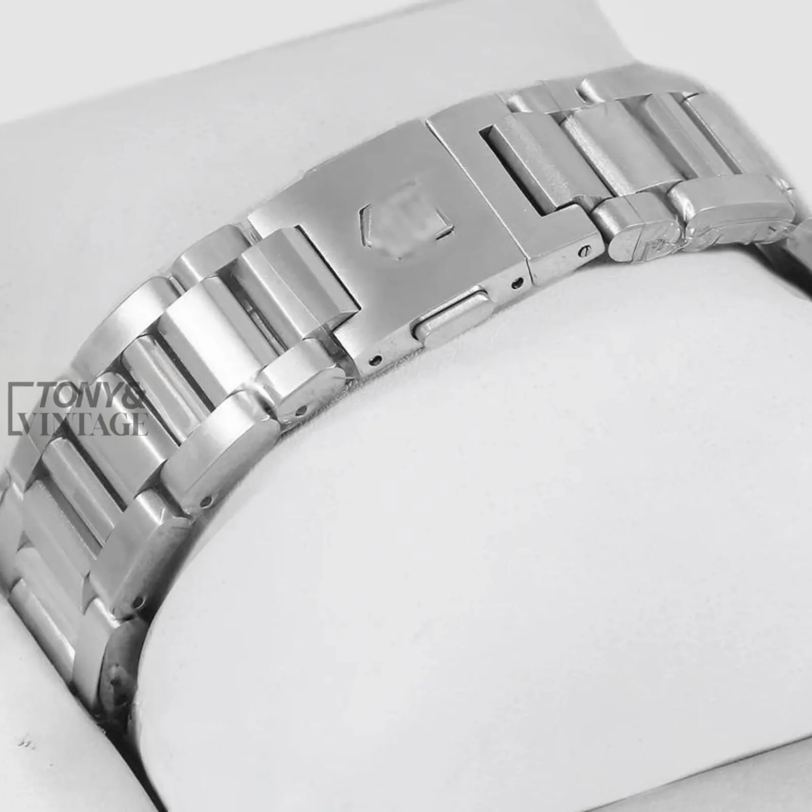 Chronograph Silver Chain Watch with White Dial