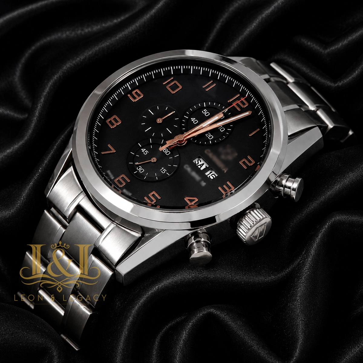 Chronograph Silver Stainless Steel Watch with Black Dial1 copy TAG Heuer Carrera CV2A1AB.FC6379