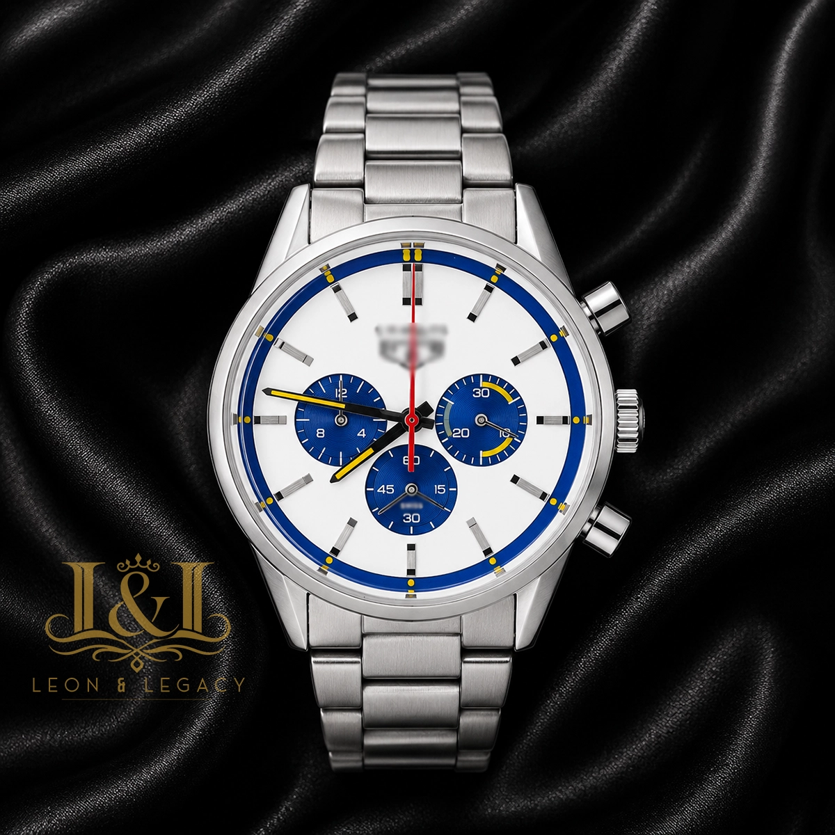 Chronograph Silver Watch with White Dial and Chain Strap copy TAG Heuer Carrera CBK221C.FC6488