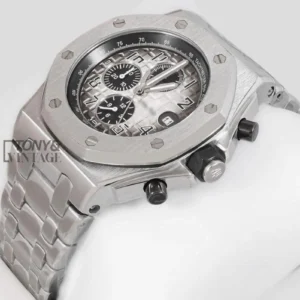 Chronograph Silver White Dial Chain Watch