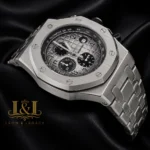 Chronograph Silver White Dial Chain Watch