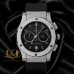 Chronograph Watch in Silver With Gray Dial and PVC Strap