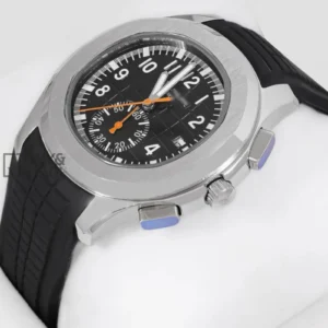 Down Second Silver Watch with Black Dial and Rubber Strap