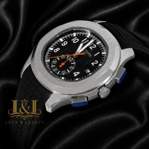 Down Second Silver Watch with Black Dial and Rubber Strap