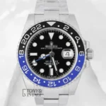GMT 40 Silver Automatic Watch with Black Dial & Bezel