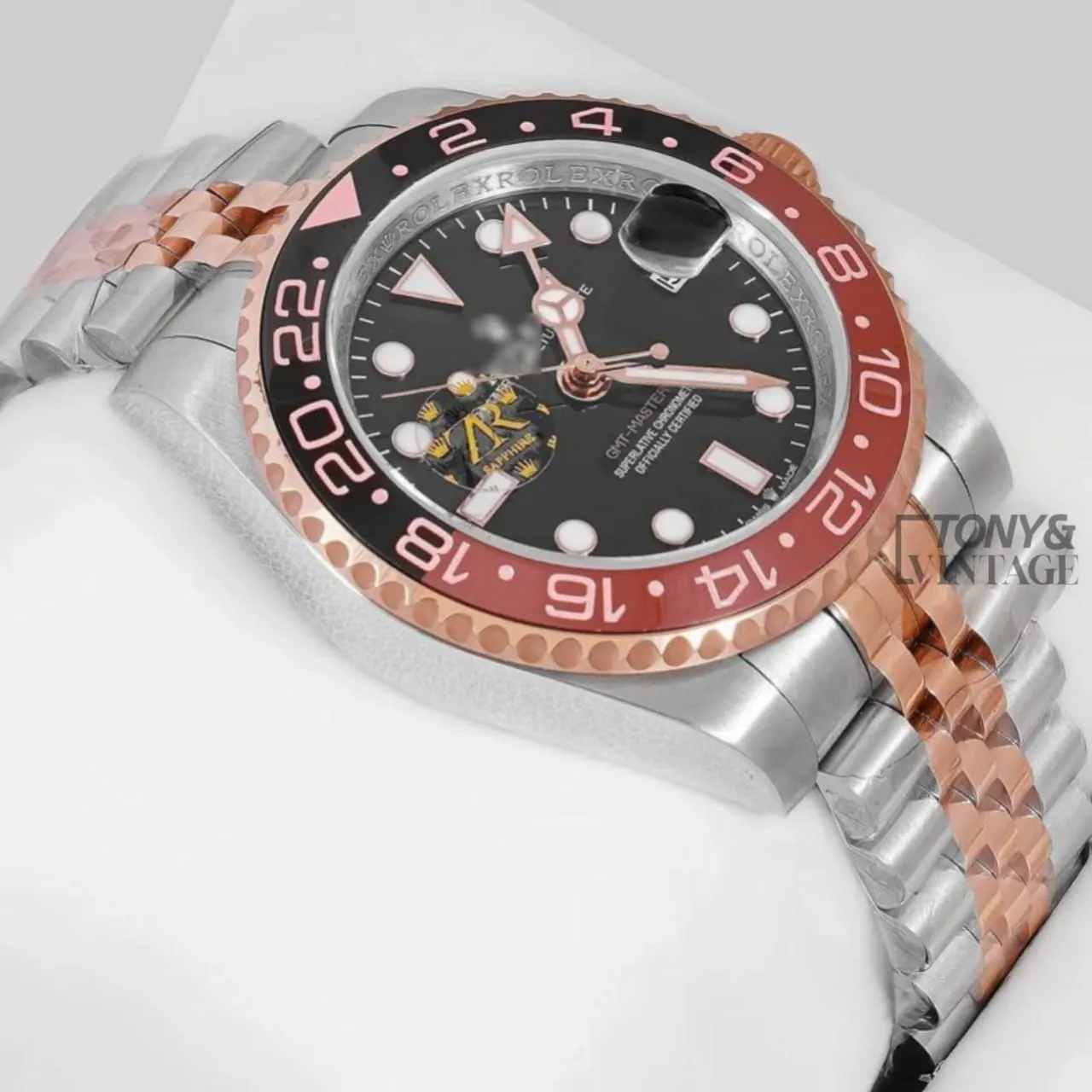 GMT 40 Two Tone Black Dial Automatic Watch
