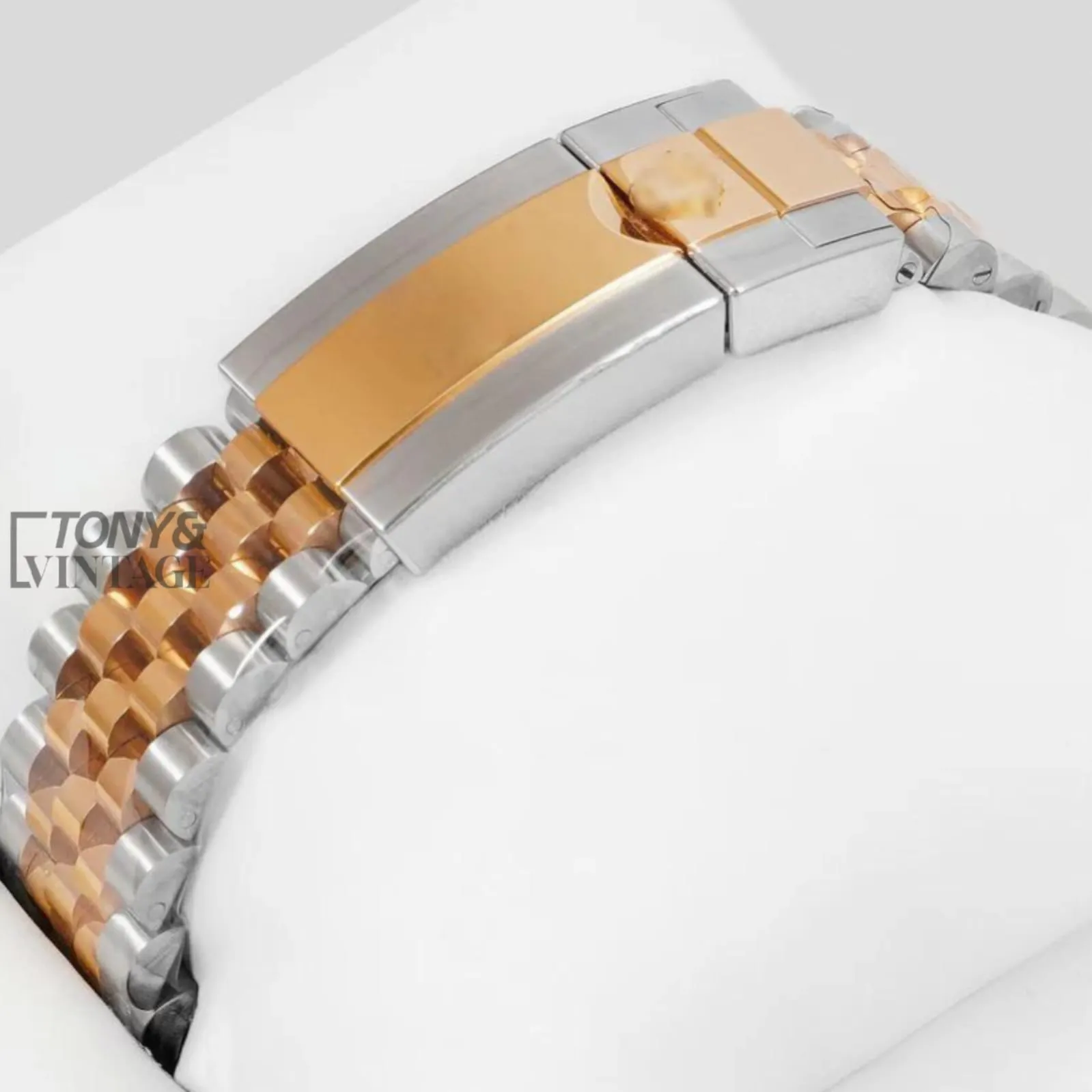 GMT 40 Two Tone Yellow Gold Automatic Watch with Black Dial & Bezel