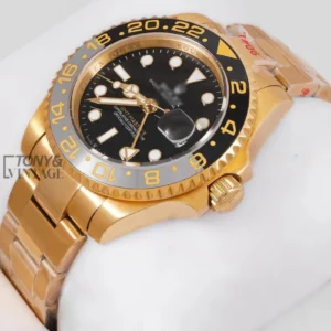 GMT 40 Yellow Gold Watch with Black Dial & Bezel