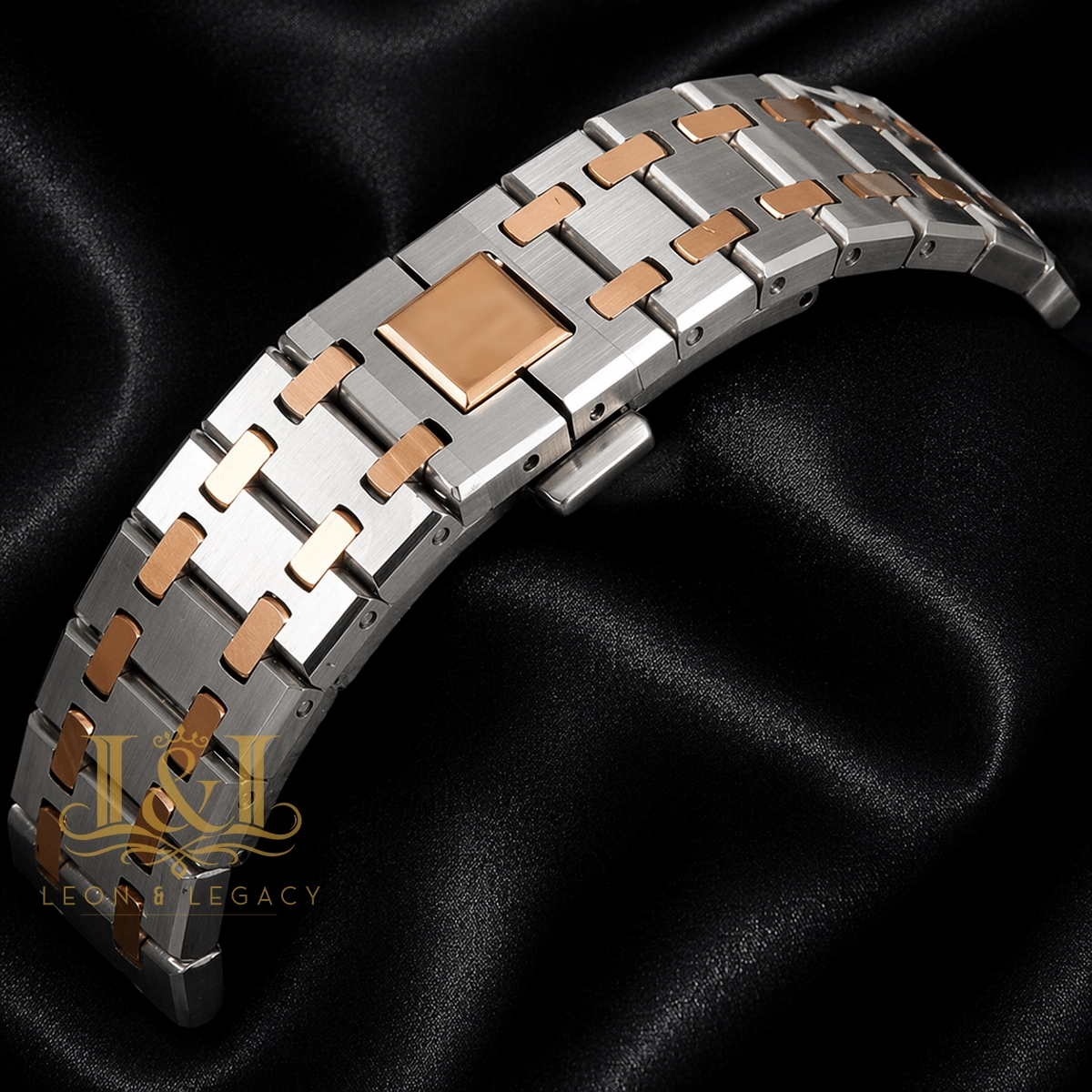Oak Chronograph Two Tone Rose Gold Blue Dial