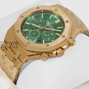 Oak Chronograph Yellow Gold Green Dial