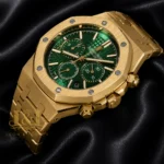 Oak Chronograph Yellow Gold Green Dial