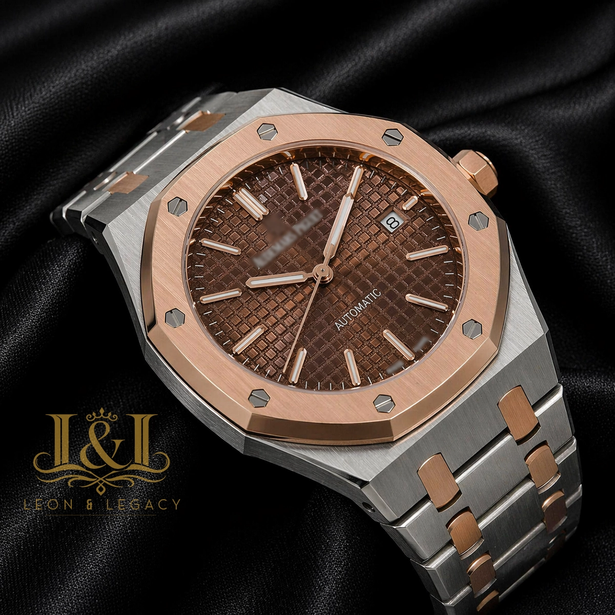 Oak Two Tone Rose Gold Brown Dial
