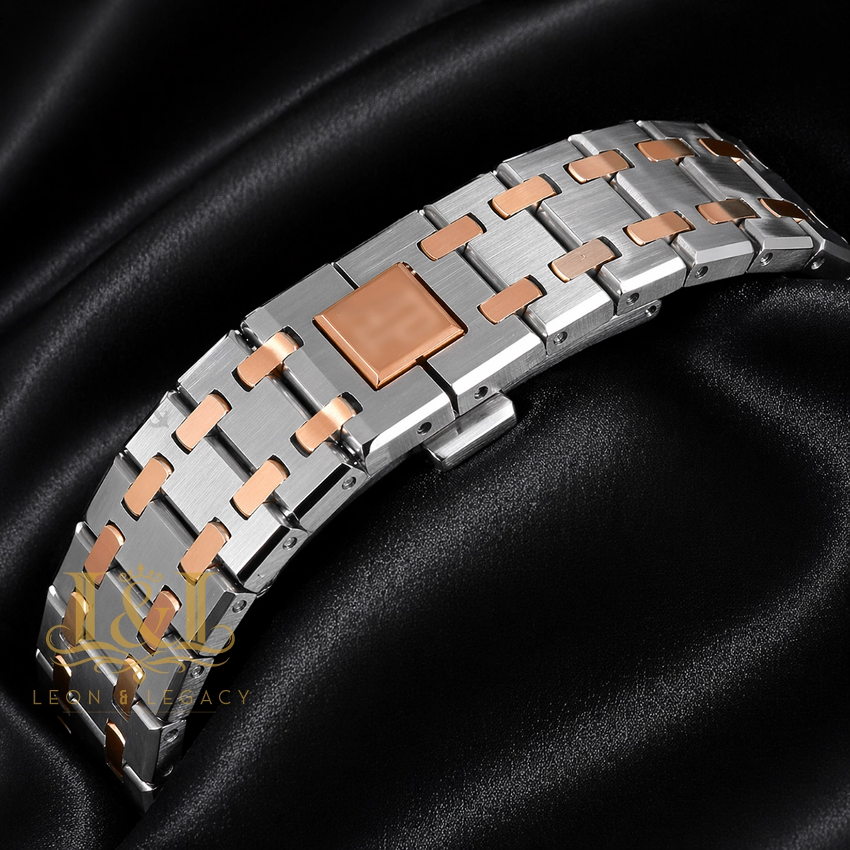 Oak Two Tone Rose Gold Brown Dial