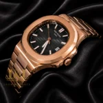Rose Gold Automatic Watch with Charcoal Gray Dial